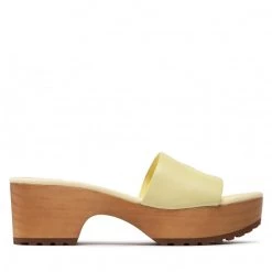 Femme Mules / Sandales De Bain TOMMY HILFIGER - Feminine Mid Heel Clog Sandal FW0FW06241 Lemon Twist ZHF Jaune -Tommy Hilfiger Soldes 02 0000209910063 ph