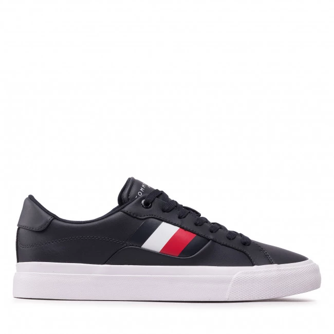 Homme Tennis Tommy Hilfiger - Core Stripes Vulc Leather FM0FM04140 Desert Sky DW5 Bleu Marine 4 Homme Tennis Tommy Hilfiger - Core Stripes Vulc Leather FM0FM04140 Desert Sky DW5 Bleu Marine – Image 2