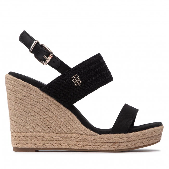 Femme Espadrilles TOMMY HILFIGER - Textured High Wedge Sandal FW0FW06441 Black BDS Noir 4 Femme Espadrilles TOMMY HILFIGER - Textured High Wedge Sandal FW0FW06441 Black BDS Noir – Image 2