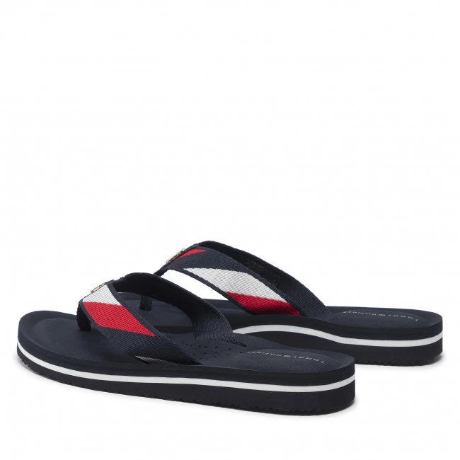 Femme Tongs TOMMY HILFIGER - Stripy Comfort Beach Sandal FW0FW06446 Desert Sky DW5 Bleu Marine, Multicolore 5 Femme Tongs TOMMY HILFIGER - Stripy Comfort Beach Sandal FW0FW06446 Desert Sky DW5 Bleu Marine, Multicolore – Image 3