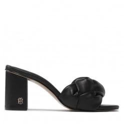 Femme Mules / Sandales De Bain TOMMY HILFIGER - Feminnine Weave Mule Sandal FW0FW06670 Black BDS Noir -Tommy Hilfiger Soldes 02 0000300531907 pa