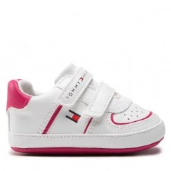 Enfant Sneakers Tommy Hilfiger - Velcro Shoe T0A4-32285-1433 White/Fuchsia X030 Blanc -Tommy Hilfiger Soldes 02 0000300783184 kt