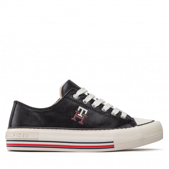 Enfant Baskets TOMMY HILFIGER - Low Cut Lace-Up Sneaker T3A9-32287-1355 S Black 999 Noir 4 Enfant Baskets TOMMY HILFIGER - Low Cut Lace-Up Sneaker T3A9-32287-1355 S Black 999 Noir – Image 2