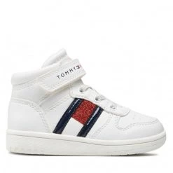 Enfant Sneakers TOMMY HILFIGER - High Top Lace-Up/Velcro Sneaker T3A9-32330-1438 M White 100 Blanc -Tommy Hilfiger Soldes 02 0000300783825 ki 1