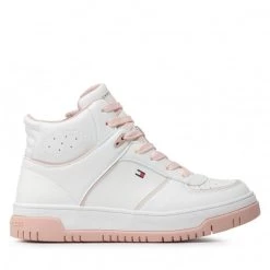 Enfant Sneakers Tommy Hilfiger - High Top Lace-Up Sneaker T3A9-32336-1355 S White/Pink X134 Blanc -Tommy Hilfiger Soldes 02 0000300783856 mk