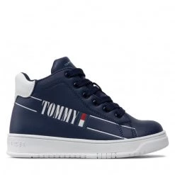 Enfant Sneakers TOMMY HILFIGER - High Top Lace-Up Sneaker T3B9-32463-1431 M Blue/White X007 Bleu Marine -Tommy Hilfiger Soldes 02 0000300784082 ki