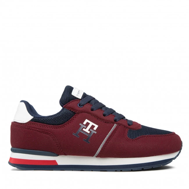 Enfant Sneakers TOMMY HILFIGER - Low Cut Lace-Up Sneaker T3B9-32492-1450 S Bordeaux/Blue A240 Bordeaux 4 Enfant Sneakers TOMMY HILFIGER - Low Cut Lace-Up Sneaker T3B9-32492-1450 S Bordeaux/Blue A240 Bordeaux – Image 2