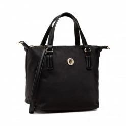 Sacs Sac à Main Tommy Hilfiger - Poppy St Small Tote AW0AW10262 BDS Noir -Tommy Hilfiger Soldes 02 8720114065390 plj