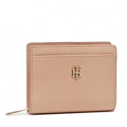 Accessoires Portefeuille Femme Grand Format Tommy Hilfiger - Th Timeless Med Wallet AW0AW11616 ABR Beige -Tommy Hilfiger Soldes 02 8720116549775 mf 1