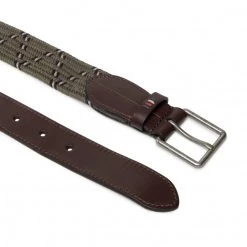 Accessoires Ceinture Homme TOMMY HILFIGER - Casual Essential Elastic 3.5 AM0AM08480 RBN Marron, Vert -Tommy Hilfiger Soldes 02 0000209896671 plj