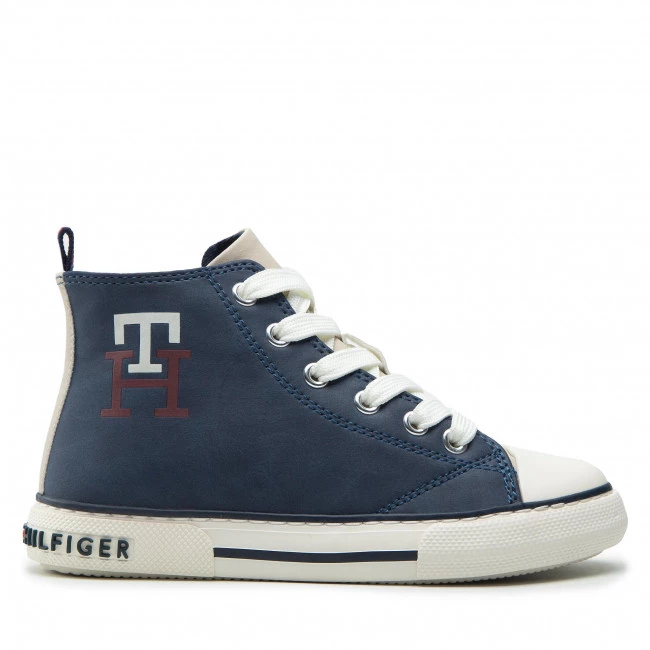 Enfant Baskets TOMMY HILFIGER - High Top Lace-Up Sneaker T3X9-32451-1441 M Blue/Bordeaux X663 Bordeaux, Bleu Marine 4 Enfant Baskets TOMMY HILFIGER - High Top Lace-Up Sneaker T3X9-32451-1441 M Blue/Bordeaux X663 Bordeaux, Bleu Marine – Image 2