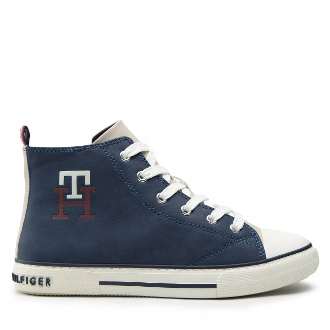Enfant Sneakers Tommy Hilfiger - High Top Lace-Up Sneaker T3X9-32451-1441 S Blue/Bordeaux X663 Bordeaux, Bleu Marine 4 Enfant Sneakers Tommy Hilfiger - High Top Lace-Up Sneaker T3X9-32451-1441 S Blue/Bordeaux X663 Bordeaux, Bleu Marine – Image 2