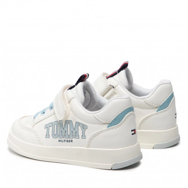 Enfant Sneakers Tommy Hilfiger - Low Cut Lace-Up T1A4-32140-1384X356 M White/Light Blue Blanc 5 Enfant Sneakers Tommy Hilfiger - Low Cut Lace-Up T1A4-32140-1384X356 M White/Light Blue Blanc – Image 3