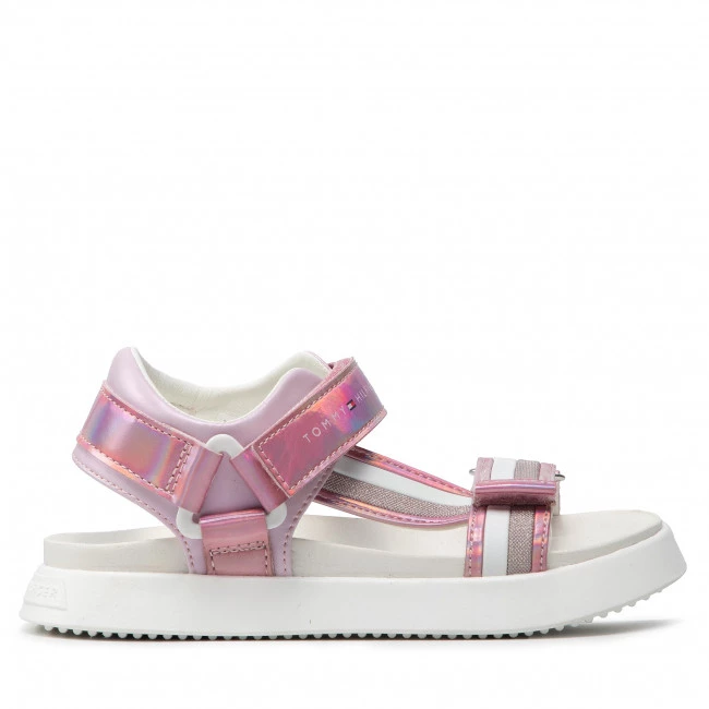 Enfant Sandales Tommy Hilfiger - Velcro Sandal T3A2-32180-1382 M Pink/White X054 Rose 4 Enfant Sandales Tommy Hilfiger - Velcro Sandal T3A2-32180-1382 M Pink/White X054 Rose – Image 2