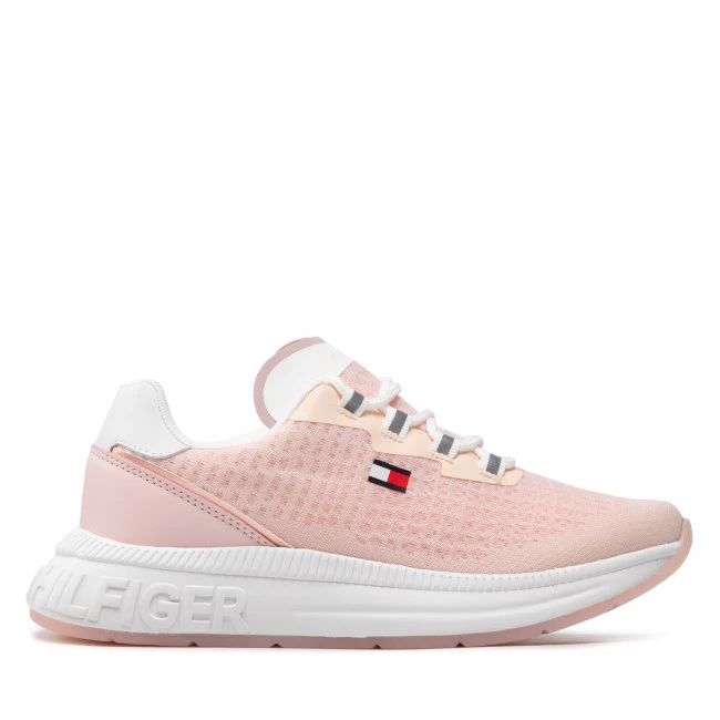 Enfant Sneakers TOMMY HILFIGER - Low Cut Lace-Up Sneaker T3A4-32166-0308 S Pink/White X054 Rose 4 Enfant Sneakers TOMMY HILFIGER - Low Cut Lace-Up Sneaker T3A4-32166-0308 S Pink/White X054 Rose – Image 2