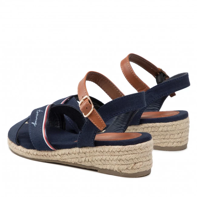 Enfant Espadrilles Tommy Hilfiger - Rope Wedge Sandal T3A7-32187-0547 Blue/Tobacco X555 Bleu Marine 5 Enfant Espadrilles Tommy Hilfiger - Rope Wedge Sandal T3A7-32187-0547 Blue/Tobacco X555 Bleu Marine – Image 3