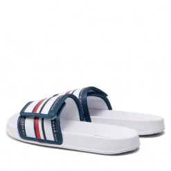 Enfant Mules / Sandales De Bain Tommy Hilfiger - Maxi Velcro Pool Slide T3B0-32272-1172 S White 100 Blanc -Tommy Hilfiger Soldes 03 0000209682045 is