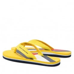 Enfant Tongs TOMMY HILFIGER - Flag Print Flip Flop T3B8-32267-0058 S Yellow 200 Jaune -Tommy Hilfiger Soldes 03 0000209682427 kt