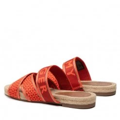 Femme Espadrilles TOMMY HILFIGER - Webbing Flat Espadrille FW0FW06307 Hawaiian Coral XMV Orange -Tommy Hilfiger Soldes 03 0000209910711 kt