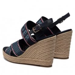 Femme Espadrilles TOMMY HILFIGER - Webbing High Wedge Sandal FW0FW06355 Desert Sky DW5 Bleu Marine -Tommy Hilfiger Soldes 03 0000209910872 ki