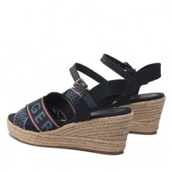 Femme Espadrilles TOMMY HILFIGER - Tommy Webbing Low Wedge Sandal FW0FW06297 Desert Sky DW5 Bleu Marine -Tommy Hilfiger Soldes 03 0000209911619 pl