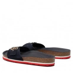 Femme Mules / Sandales De Bain TOMMY HILFIGER - Th Molded Footbed Flat Sandal FW0FW06244 Rwb 0GY Bleu Marine -Tommy Hilfiger Soldes 03 0000209911695 ph