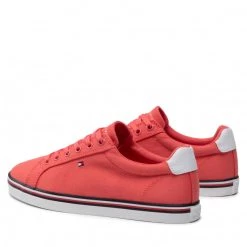 Femme Tennis TOMMY HILFIGER - Essential Th Sneaker FW0FW06178 Crystal Coral XKL Rose -Tommy Hilfiger Soldes 03 0000209911831 ks