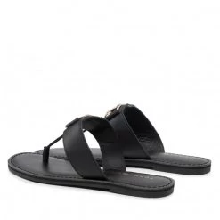 Femme Tongs TOMMY HILFIGER - Th Hardware Leather Flat Mule FW0FW06544 Black BDS Noir -Tommy Hilfiger Soldes 03 0000209912050 mg