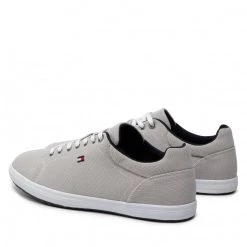 Homme Tennis Tommy Hilfiger - Iconic Vulc Mesh Logo FM0FM04034 Grey Whisper PQU Gris -Tommy Hilfiger Soldes 03 0000300529195 ki