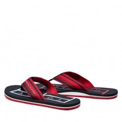 Homme Tongs Tommy Hilfiger - Strips Hilfiger Beach Sandal FM0FM04066 Primary Red XLG Rouge -Tommy Hilfiger Soldes 03 0000300529461 bs
