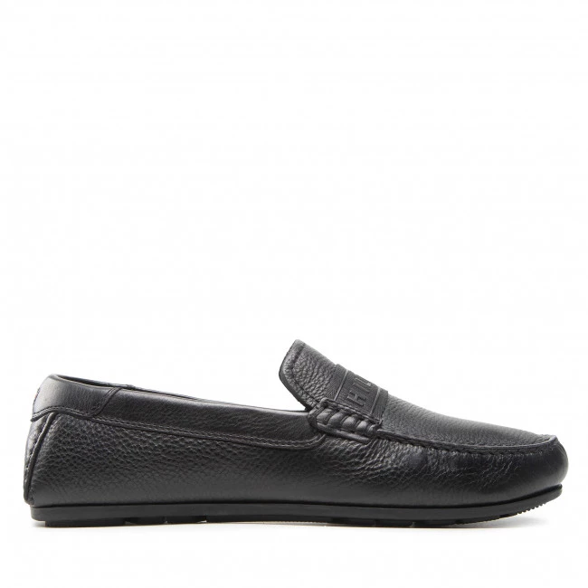 Homme Mocassins TOMMY HILFIGER - Printed Hilfiger Leather Driver FM0FM04113 Black BDS Noir 4 Homme Mocassins TOMMY HILFIGER - Printed Hilfiger Leather Driver FM0FM04113 Black BDS Noir – Image 2