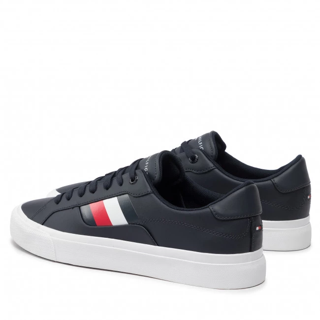 Homme Tennis Tommy Hilfiger - Core Stripes Vulc Leather FM0FM04140 Desert Sky DW5 Bleu Marine 5 Homme Tennis Tommy Hilfiger - Core Stripes Vulc Leather FM0FM04140 Desert Sky DW5 Bleu Marine – Image 3