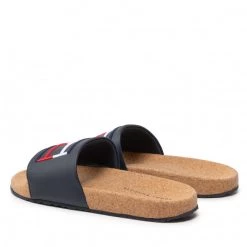 Homme Mules / Sandales De Bain Tommy Hilfiger - Flag Cork Pool Slide FM0FM04153 Rwb 0GY Bleu Marine -Tommy Hilfiger Soldes 03 0000300530450 mk