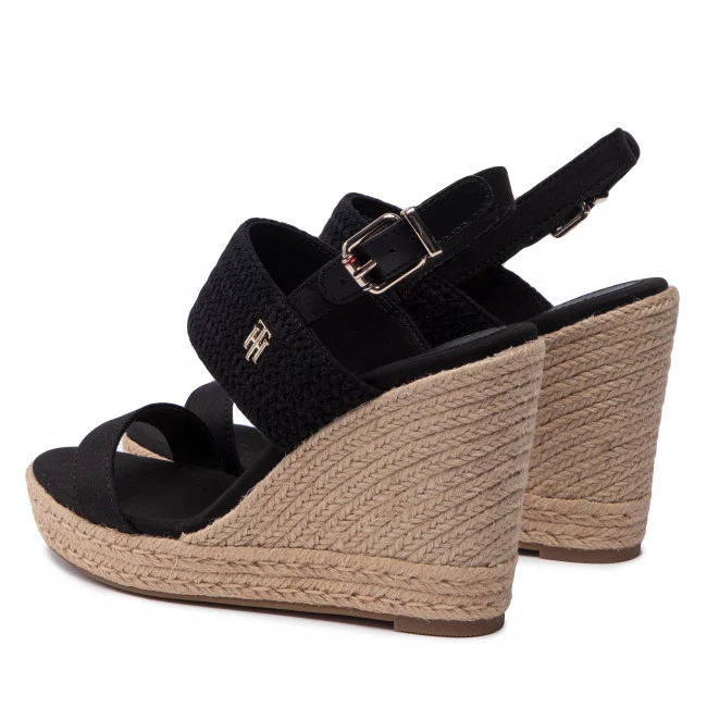 Femme Espadrilles TOMMY HILFIGER - Textured High Wedge Sandal FW0FW06441 Black BDS Noir 5 Femme Espadrilles TOMMY HILFIGER - Textured High Wedge Sandal FW0FW06441 Black BDS Noir – Image 3