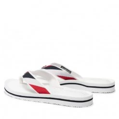 Femme Tongs TOMMY HILFIGER - Th Stripy Comfort Beach Sandal FW0FW06446 White YBR Multicolore -Tommy Hilfiger Soldes 03 0000300530887 pl