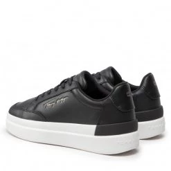 Femme Sneakers Tommy Hilfiger - Th Signature Leather Sneaker FW0FW06665 Black BDS Noir -Tommy Hilfiger Soldes 03 0000300531594 sw