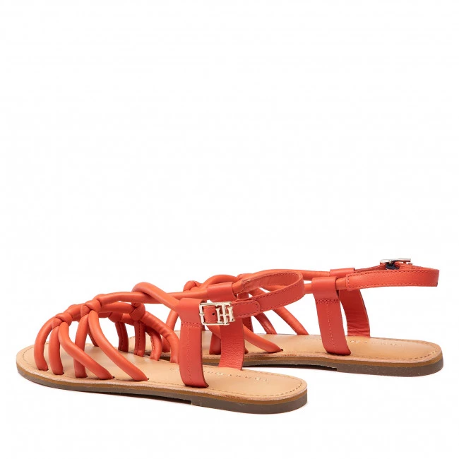 Femme Sandales TOMMY HILFIGER - Flat Strappy Sandal FW0FW06668 Rustic Clay SN2 Rouge 5 Femme Sandales TOMMY HILFIGER - Flat Strappy Sandal FW0FW06668 Rustic Clay SN2 Rouge – Image 3