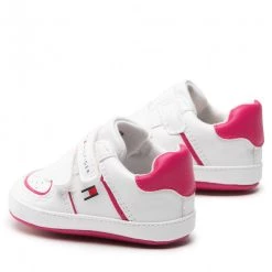 Enfant Sneakers Tommy Hilfiger - Velcro Shoe T0A4-32285-1433 White/Fuchsia X030 Blanc -Tommy Hilfiger Soldes 03 0000300783184 kt