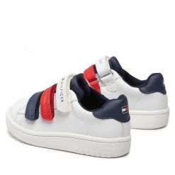 Enfant Sneakers TOMMY HILFIGER - Low Cut Velcro Sneaker T1B9-32472-1355Y M White/Blue/Red Y003 Blanc -Tommy Hilfiger Soldes 03 0000300783481 ki