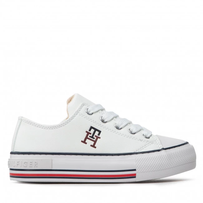 Enfant Sneakers Tommy Hilfiger - Low Cut Lace Up Sneaker T3A9-32287-1355 M White 100 Blanc 4 Enfant Sneakers Tommy Hilfiger - Low Cut Lace Up Sneaker T3A9-32287-1355 M White 100 Blanc – Image 2