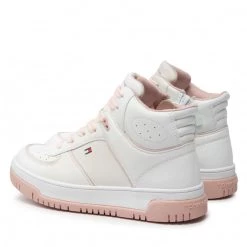 Enfant Sneakers Tommy Hilfiger - High Top Lace-Up Sneaker T3A9-32336-1355 S White/Pink X134 Blanc -Tommy Hilfiger Soldes 03 0000300783856 mk