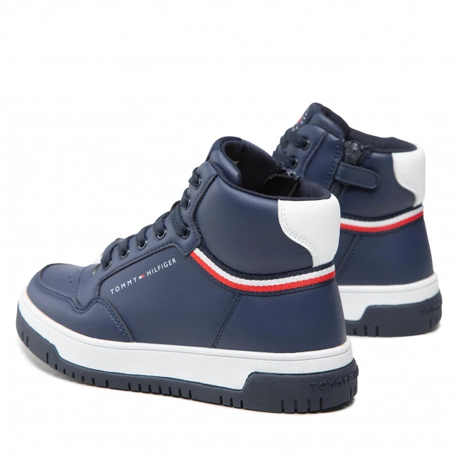 Enfant Sneakers TOMMY HILFIGER - High Top Lace-Up Sneaker T3B9-32482-1355 S Blue/White X007 Bleu Marine 5 Enfant Sneakers TOMMY HILFIGER - High Top Lace-Up Sneaker T3B9-32482-1355 S Blue/White X007 Bleu Marine – Image 3
