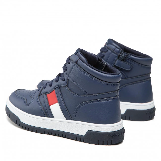 Enfant Sneakers TOMMY HILFIGER - High Top Lace-Up Sneaker T3B9-32485-1351 S Blue 800 Bleu Marine 5 Enfant Sneakers TOMMY HILFIGER - High Top Lace-Up Sneaker T3B9-32485-1351 S Blue 800 Bleu Marine – Image 3