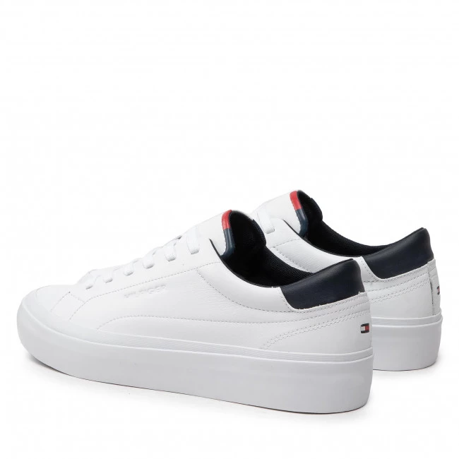 Homme Sneakers Tommy Hilfiger - Prep Vulc Leather FM0FM04171 White YBR Blanc 5 Homme Sneakers Tommy Hilfiger - Prep Vulc Leather FM0FM04171 White YBR Blanc – Image 3