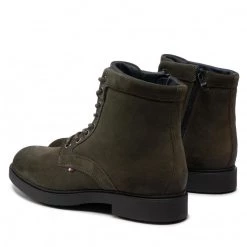 Homme Bottes TOMMY HILFIGER - Elevated Rounded Suede Lace Boot FM0FM04185 Olive MR9 Vert -Tommy Hilfiger Soldes 03 0000301099611 ki