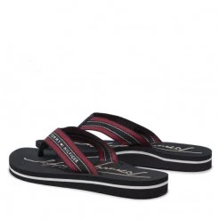 Femme Tongs Tommy Hilfiger - Gold Signature Beach Sandal FW0FW06709 Desert Sky DW5 Bordeaux, Bleu Marine -Tommy Hilfiger Soldes 03 0000301107552 pl