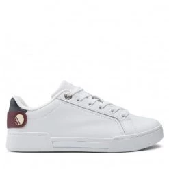 Femme Sneakers Tommy Hilfiger - Button Detail Court Sneaker FW0FW06733 White YBR Blanc -Tommy Hilfiger Soldes 03 0000301108443 ts