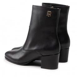 Femme Bottines Tommy Hilfiger - Th Hardware Bootie Leather FW0FW06760 Black BDS Noir -Tommy Hilfiger Soldes 03 0000301109860 sw