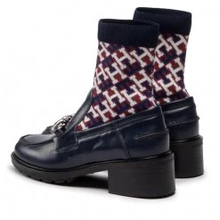 Femme Bottines Tommy Hilfiger - Monogram Bootie FW0FW06823 Desert Sky DW5 Bleu Marine -Tommy Hilfiger Soldes 03 0000301111405 sw