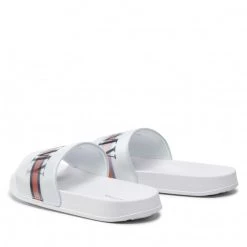 Enfant Mules / Sandales De Bain Tommy Hilfiger - Holographic Pool Slide T3B0-32276-1172 S White 100 Blanc -Tommy Hilfiger Soldes 03 0000209682144 plj
